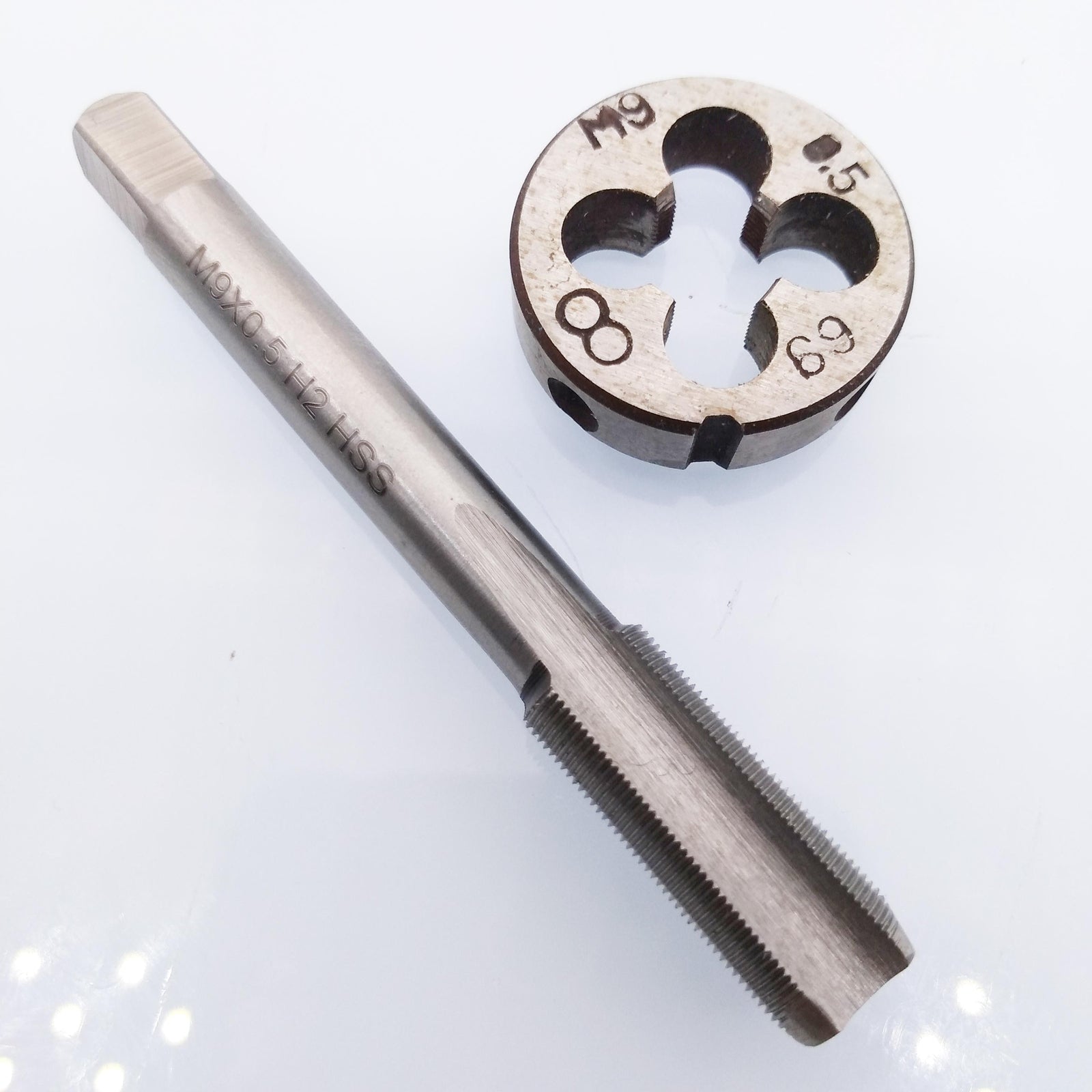 HSS M9 x 0.5mm Tap & M9 x 0.5mm Die Metric Thread Right Hand