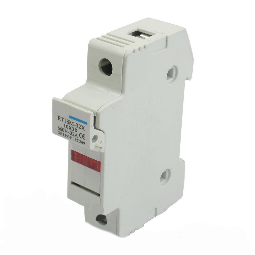 US Stock RT18-32X AC 380V 32A 1 Pole 10x38mm DIN Rail Mount Fuse Holder Base AD