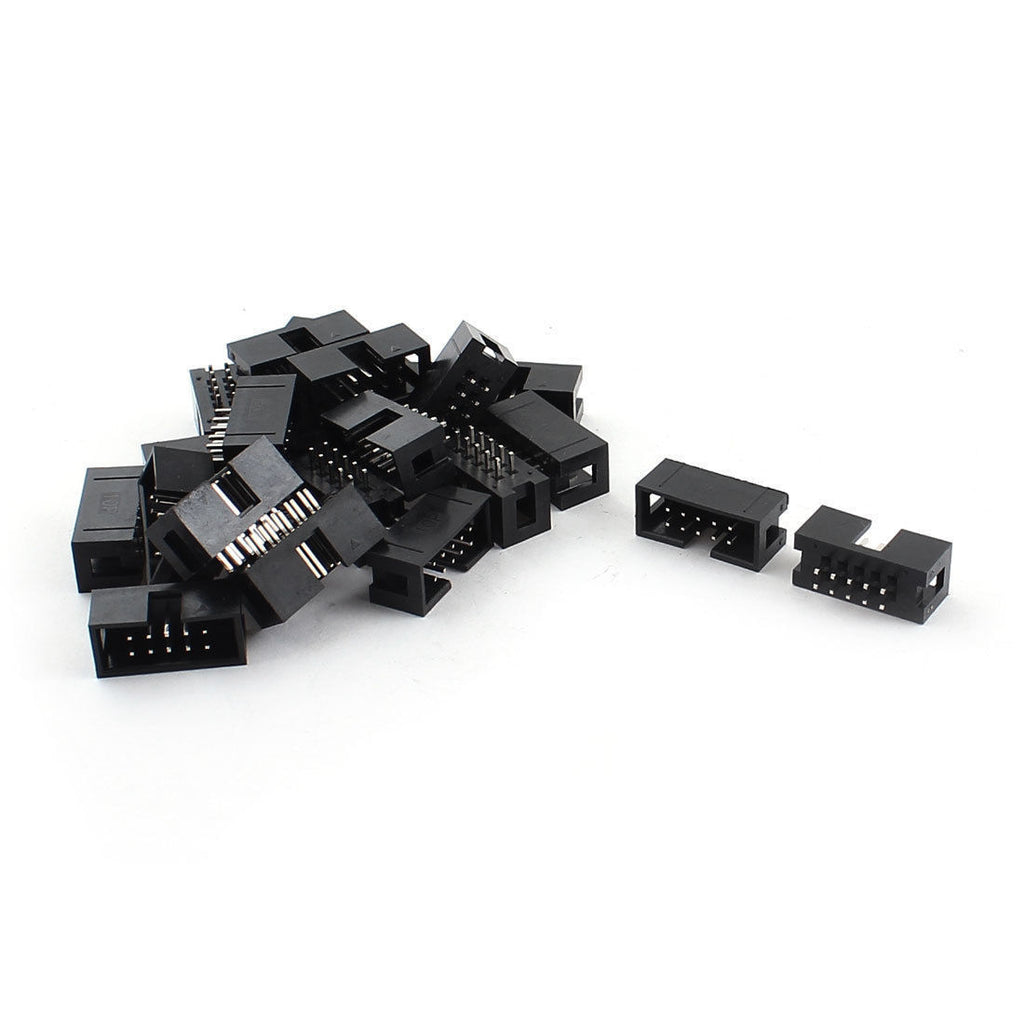 US Stock 10x 10Pin DC3 JTAG ISP Shrouded Male Box Header Socket Connector 2.54mm