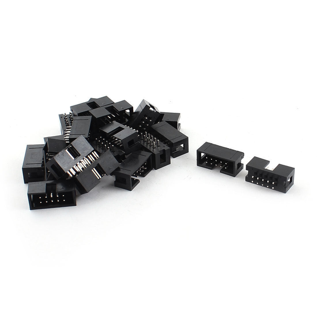 US Stock 10x 10Pin DC3 JTAG ISP Shrouded Male Box Header Socket Connector 2.54mm