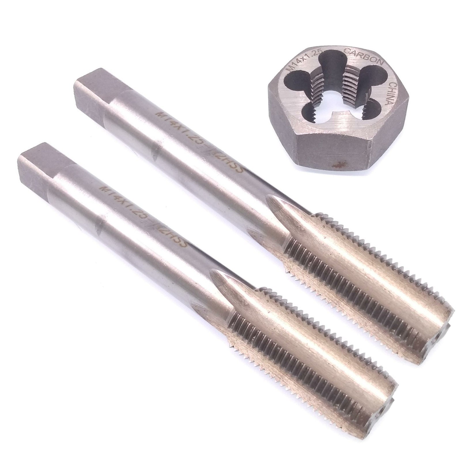 HSS M14 x 1.25mm Taper & Plug Tap & M14x1.25mm Hexagon Die Metric Right Hand Set