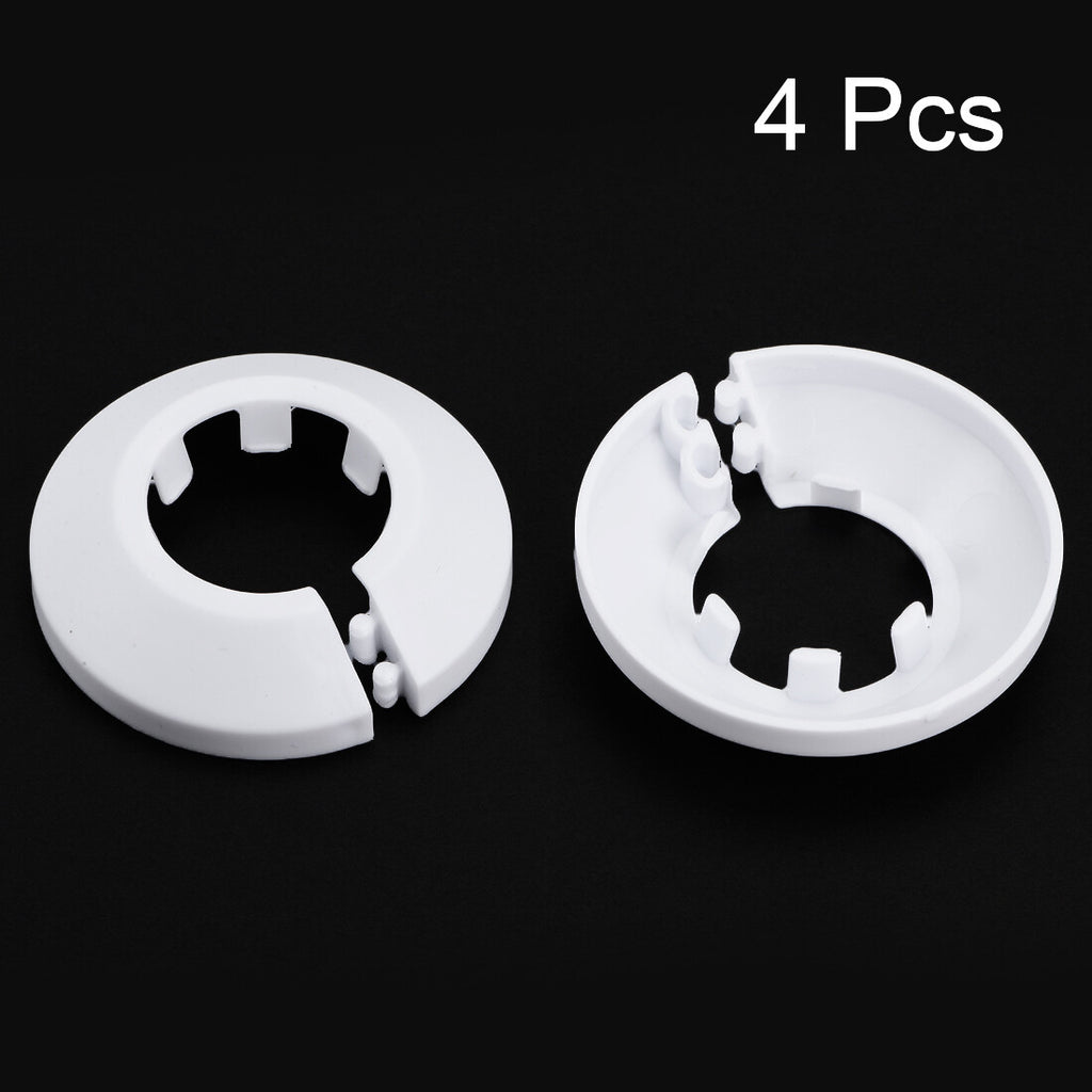 4pcs 25mm Pipe Cover Decoration PP Plastic Water Pipe Escutcheon White