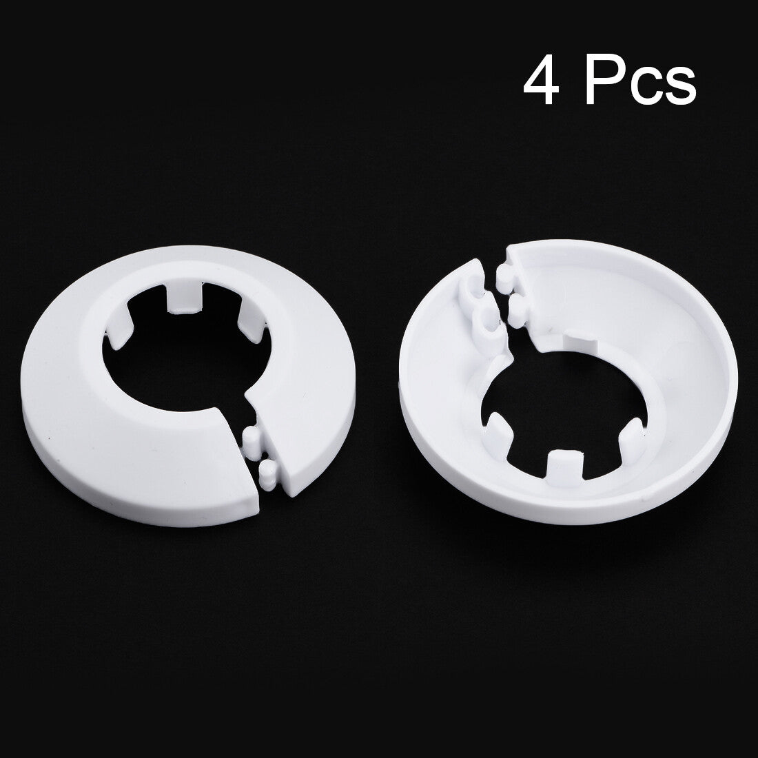 4pcs 25mm Pipe Cover Decoration PP Plastic Water Pipe Escutcheon White