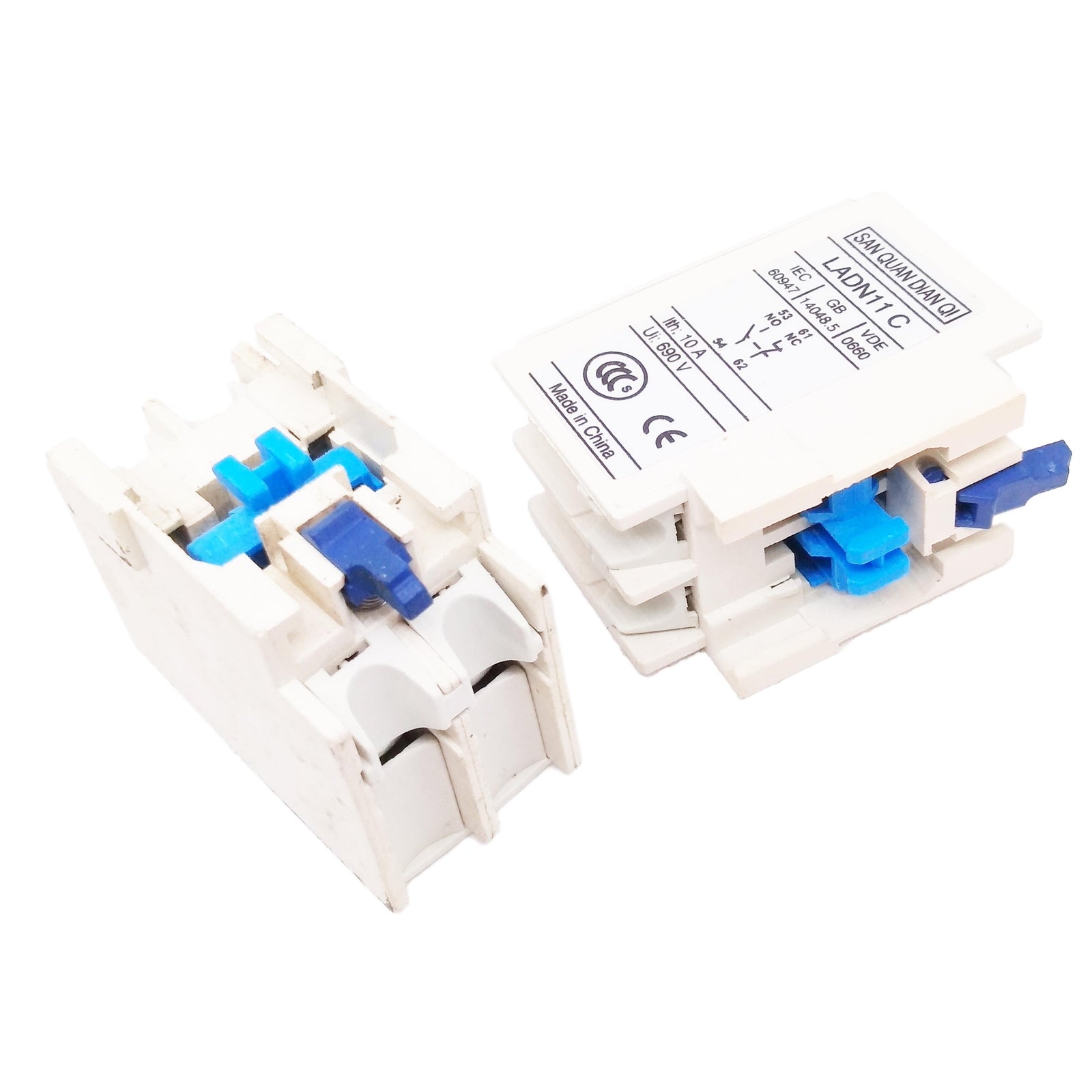 AU Stock 2pcs Auxiliary Contact Block Fits LADN11 1NO/1N Use For LC1D