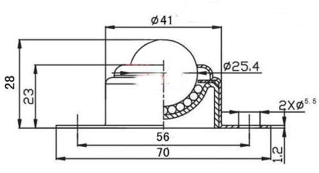 US Stock  2x Dia 1'' inch Ball Metal Transfer Bearing Unit Conveyor Roller Wheel