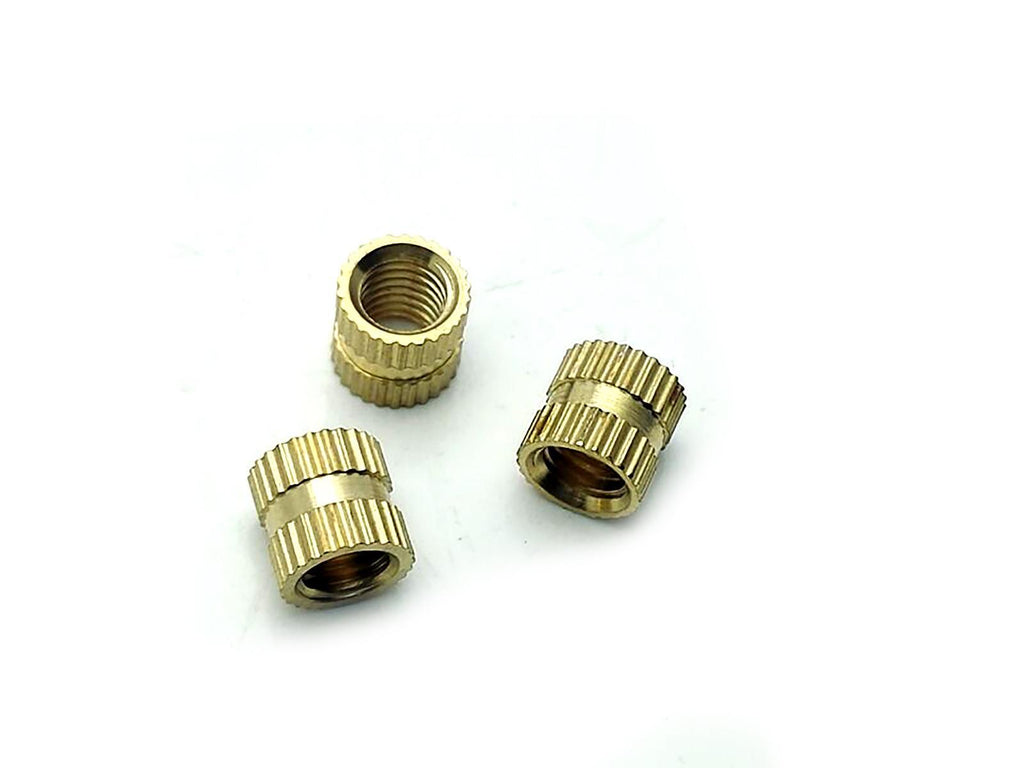 US Stock 20x M6 L8mm OD8.3mm Brass Cylinder Knurled Threaded Insert Embedded Nut