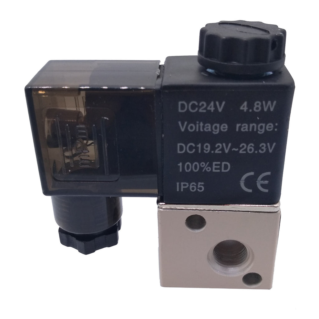US Stock DC 24V Pneumatic Solenoid Air Valve 3 Way 2 Position NC 1/8" PT 3V1-06