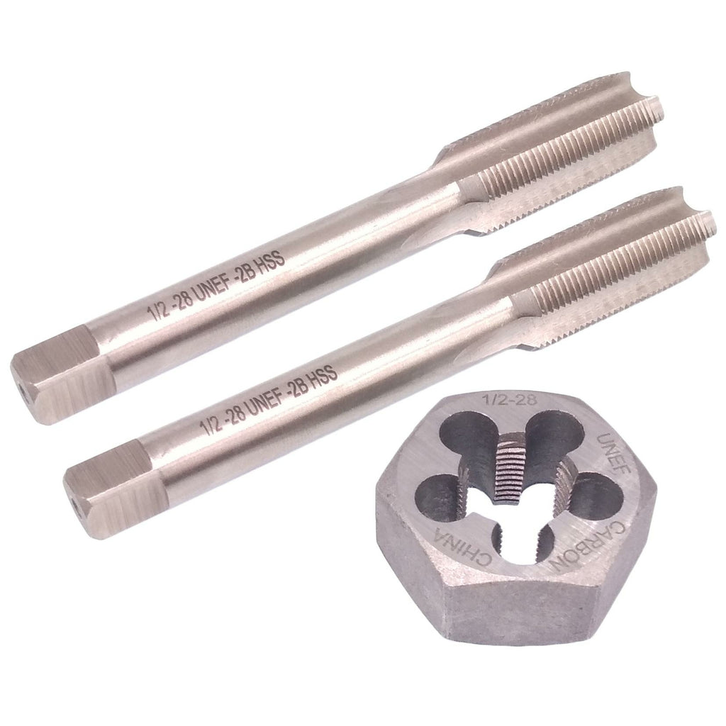 HSS 1/2-28 Taper & Plug Tap & 1/2-28 Hexagon Die Thread Right Hand Set
