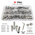 M6 SUS304 Allen Hexagon Hex Socket Cap Head Screw Bolt Nut Washer Set Kit