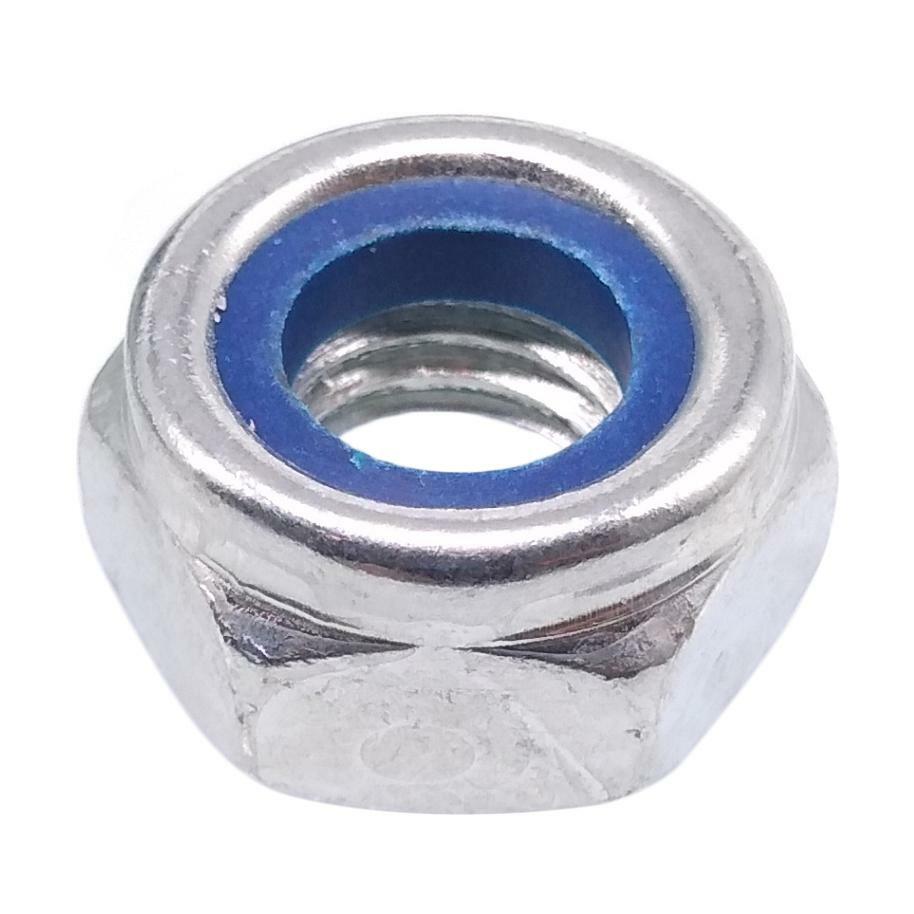 50x M10 x 1.5mm Self-Locking Nylon Insert Hex Nuts Zinc plated Carbon Steel