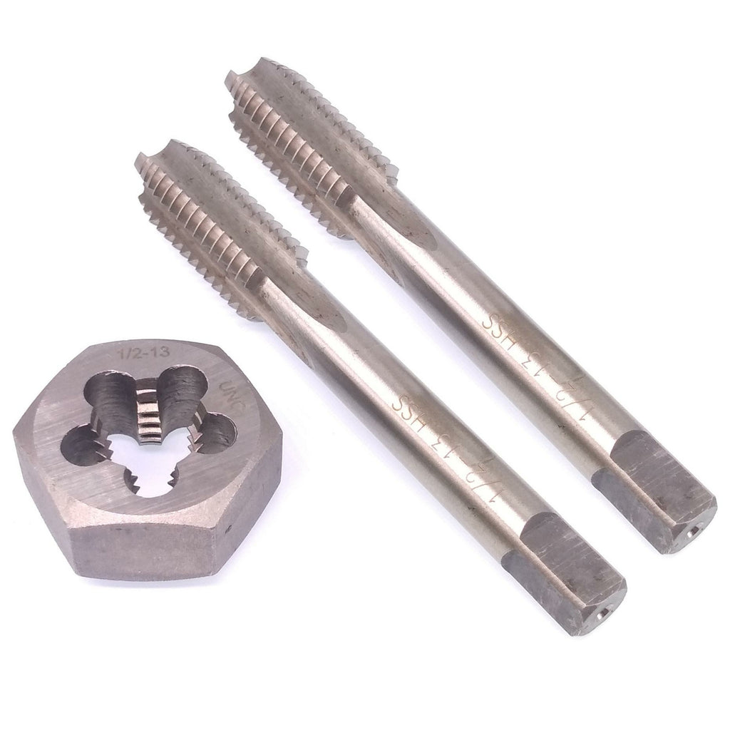 HSS 1/2-13 Taper & Plug Tap & 1/2-13 Hexagon Die Thread Right Hand Set