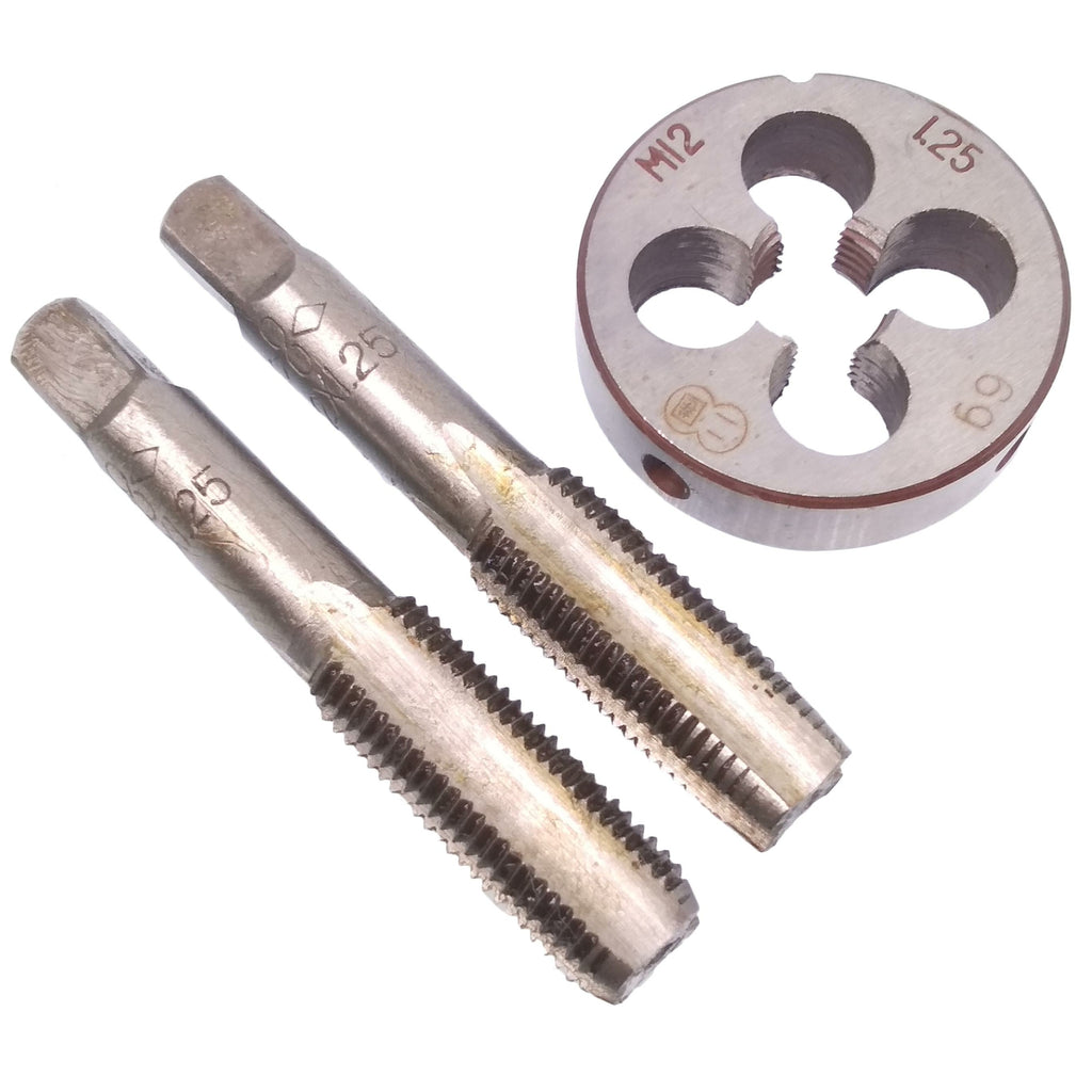 HSS M12 x 1.25mm Taper & Plug Tap & Die Metric Thread Right Hand US Stock