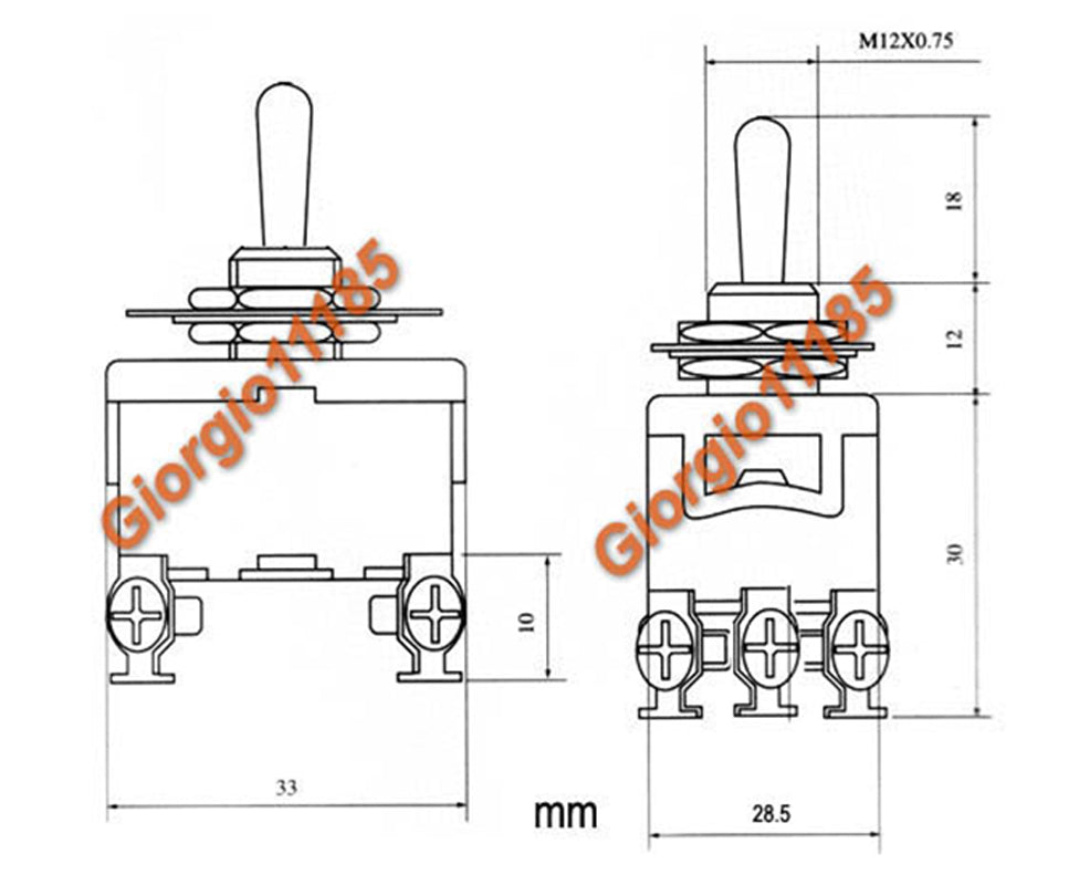 AU Stock 3PDT 3 Position 9 Screw PIN Terminals Toggle Switch AC380V 10A E-TEN303