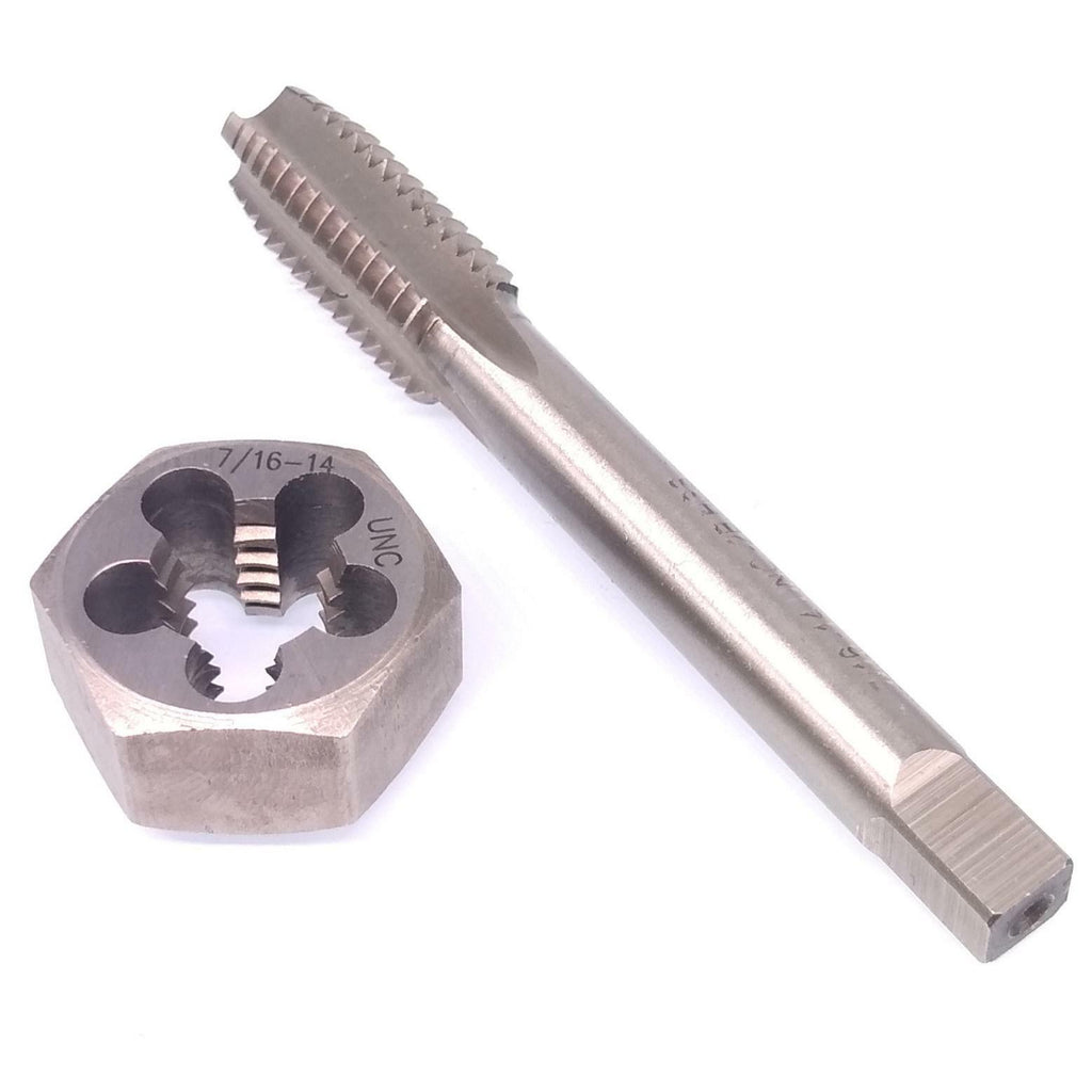 US Stock HSS 7/16-14 Tap & 7/16-14 Hexagon Die Thread Right Hand Set