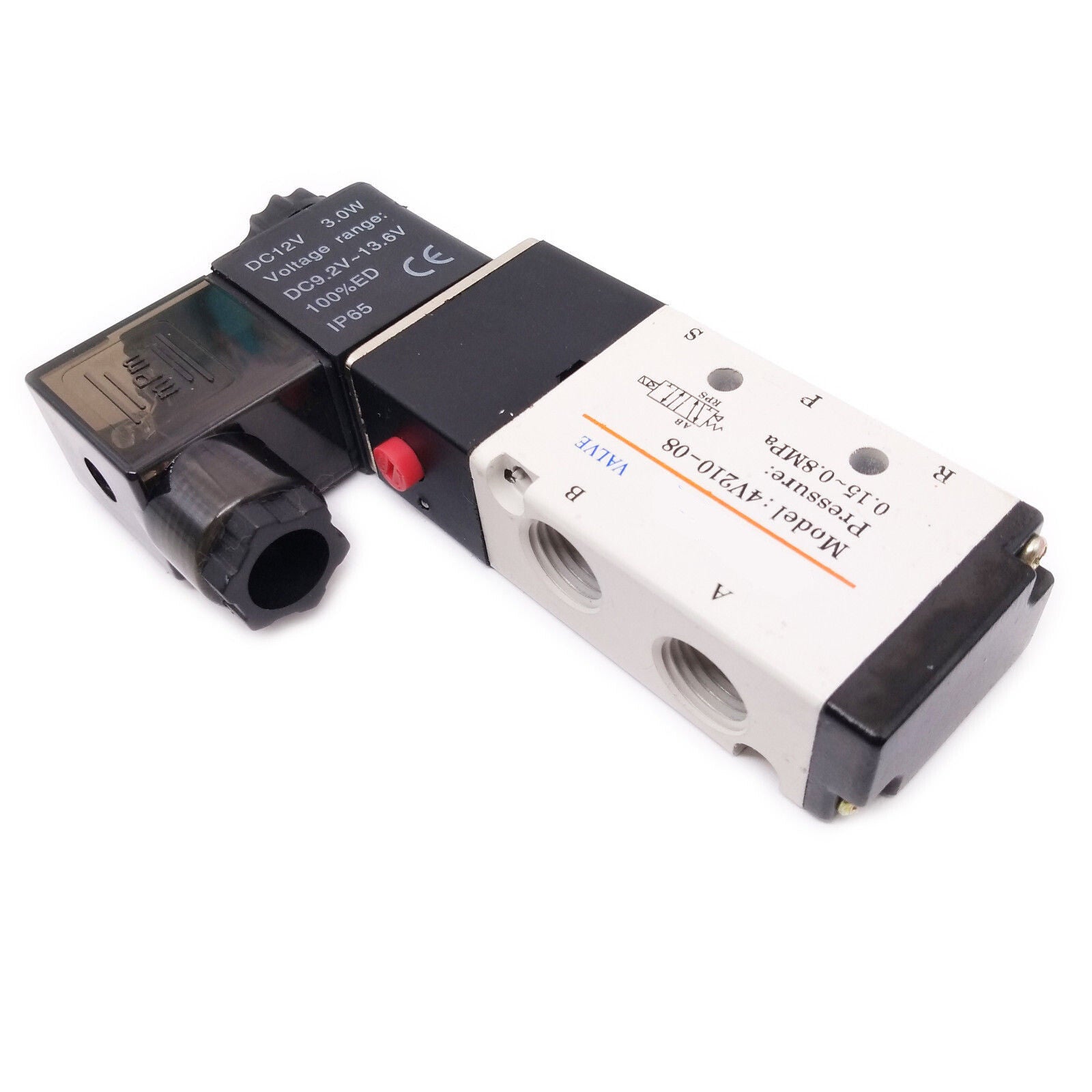 US Stock DC 12V Pneumatic Electric Solenoid Air Valve 5 Way 2 Position 4V210-08