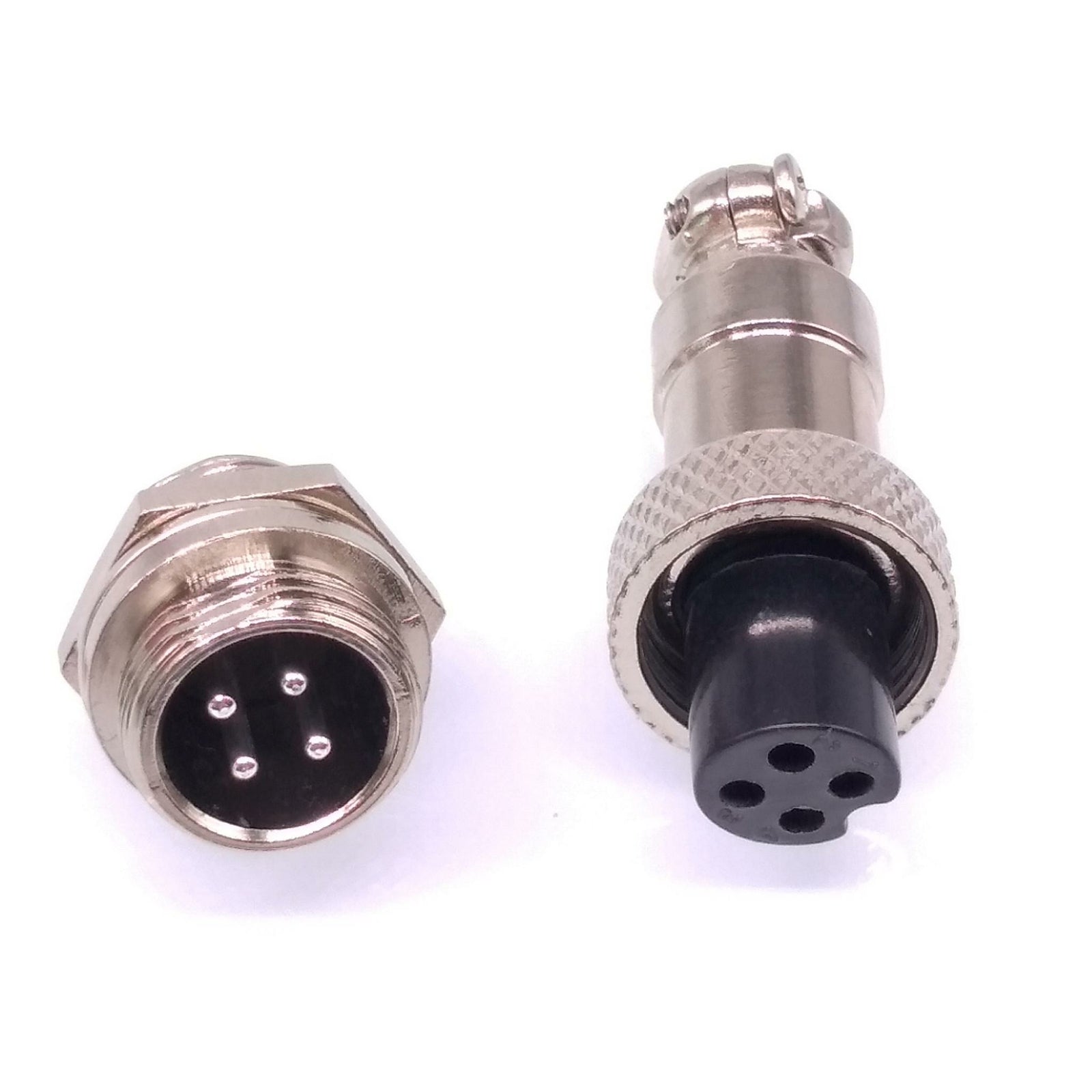 5Sets GX12 4Pin 12mm Panel Mounting Metal Aviation Connector Plug + Socket