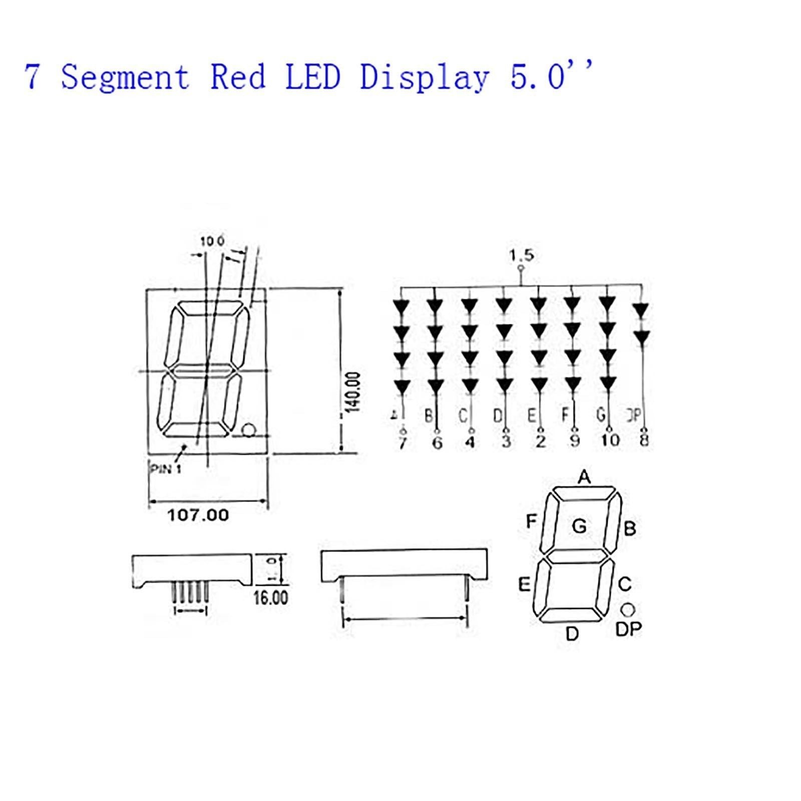 AU Stock 5 inch 7 Segment Red LED Display Common Anode
