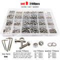 2100pcs M1.6-M3 304 Stainless Steel Torx Pan Round Head Screw Bolt Nut Set Kit