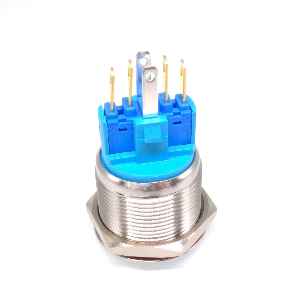 22mm Waterproof 9-24V LED 5Pin ON-OFF Car Push Button Switch Momentary Red