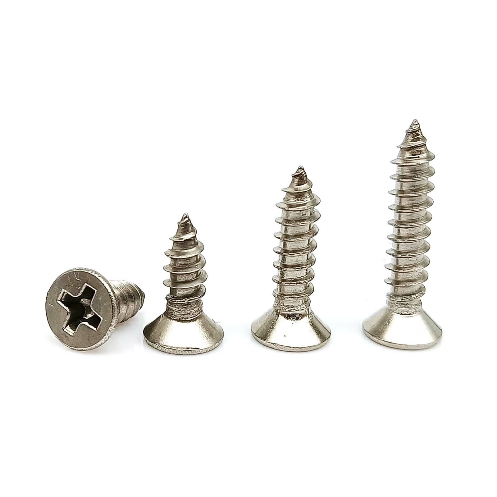M2 M3 M4 SS304 Phillips Flat Countersunk Head Self-tapping Wood Screw Set Kit