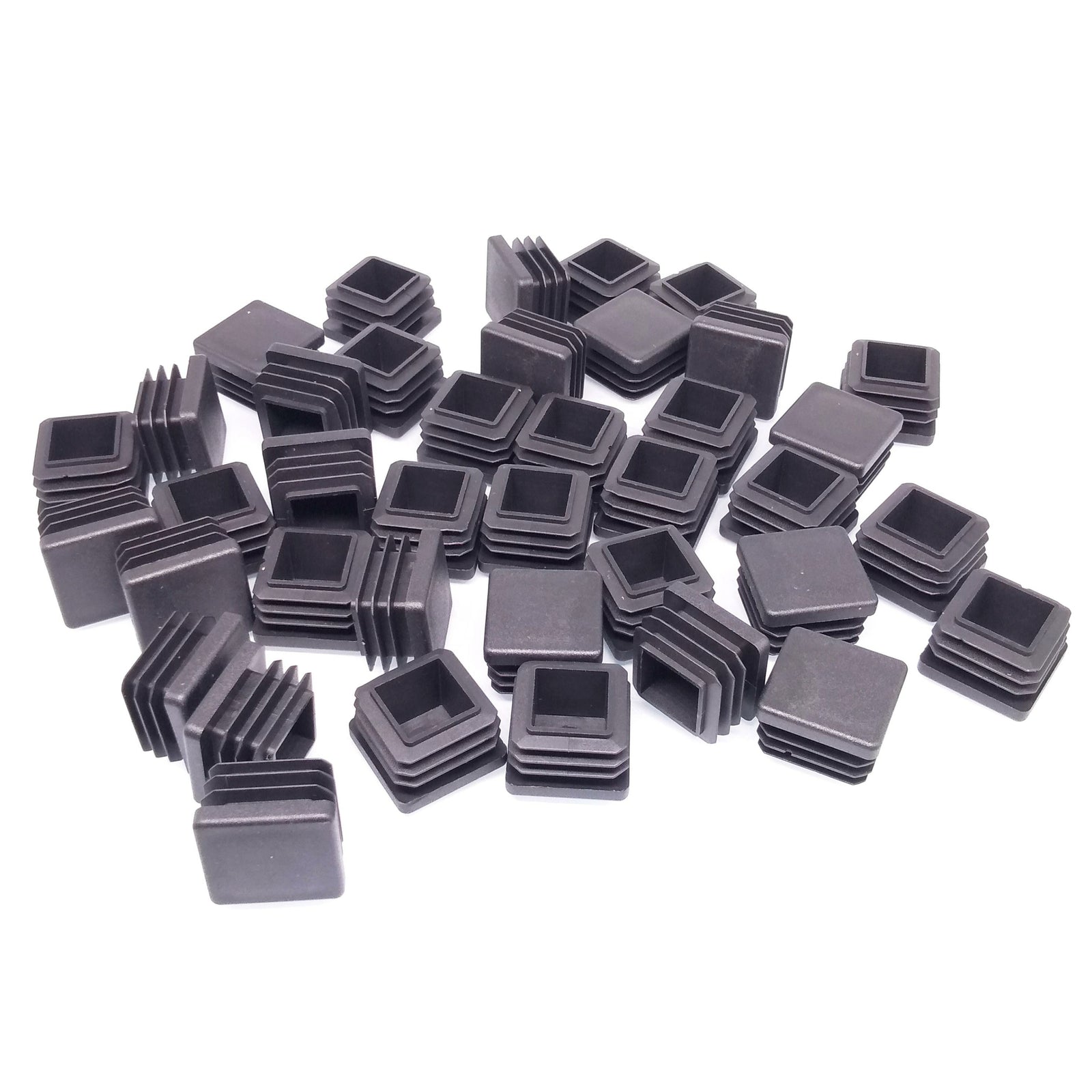 50x Square Plastic Black Blanking End Cap Tube Pipe Inserts Plug Bung 25 x 25mm