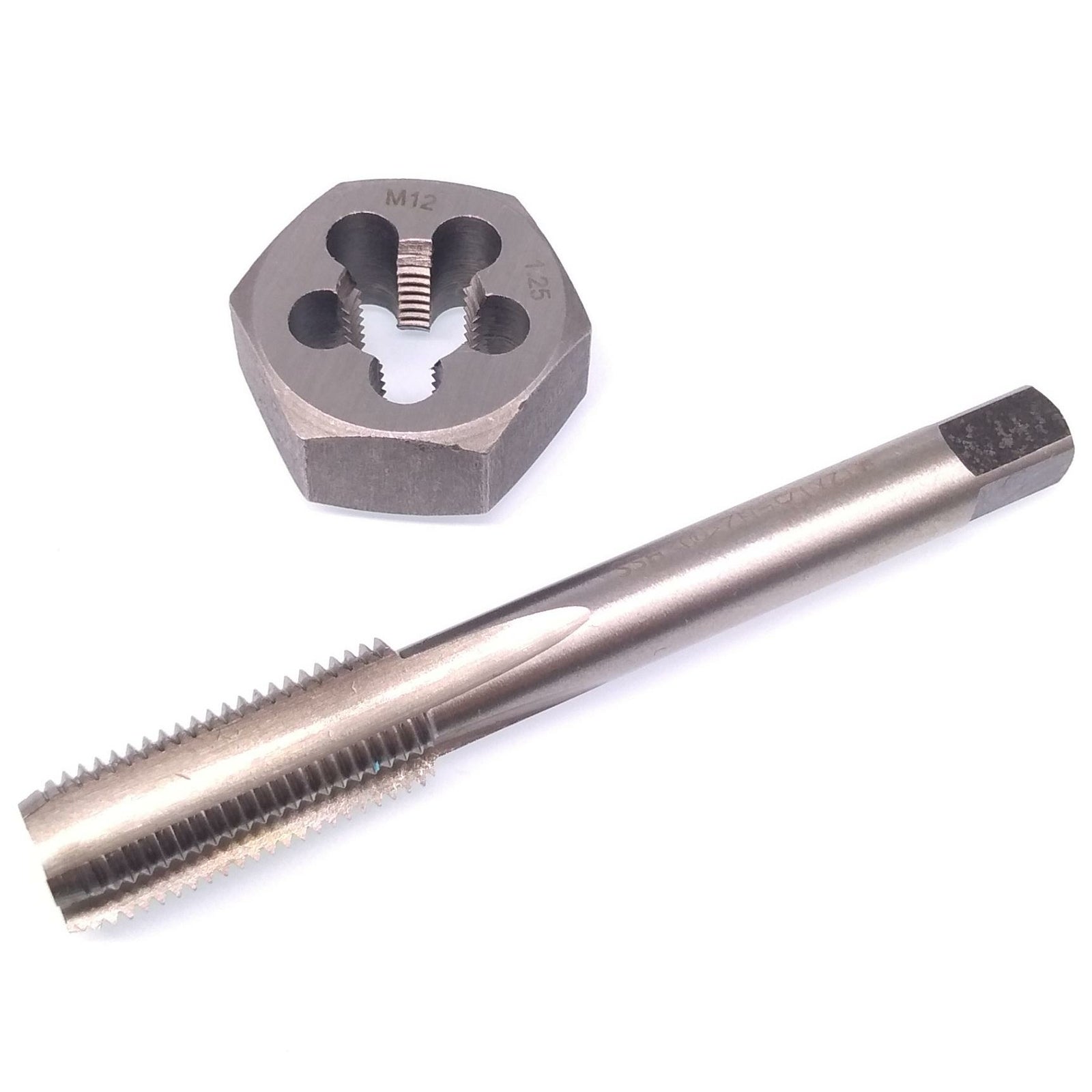 HSS M12 x 1.25mm Tap & M12 x 1.25mm Hexagon Die Metric Thread Right Hand Set