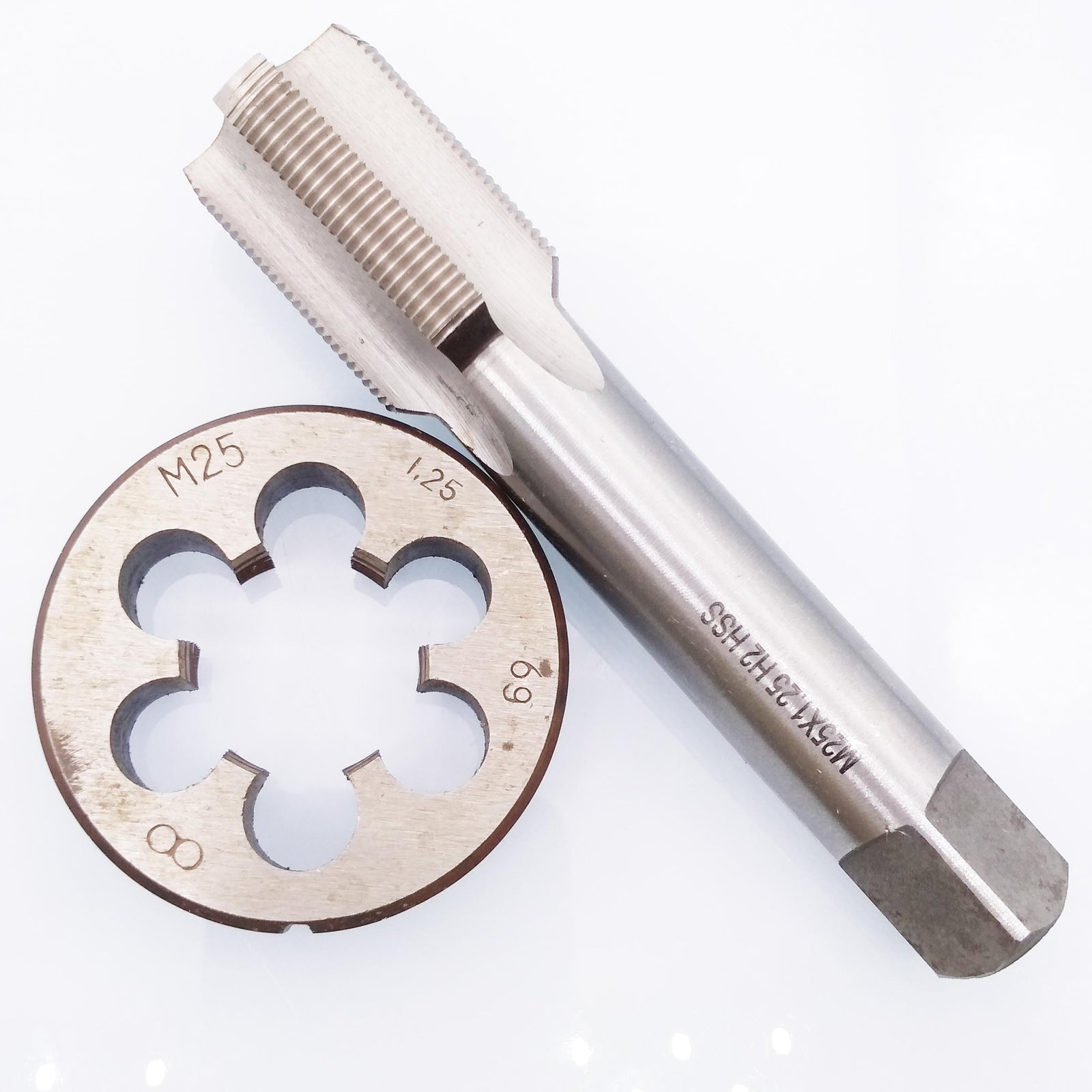 US Stock HSS M25 x 1.25mm Tap & M25 x 1.25mm Die Metric Thread Right Hand