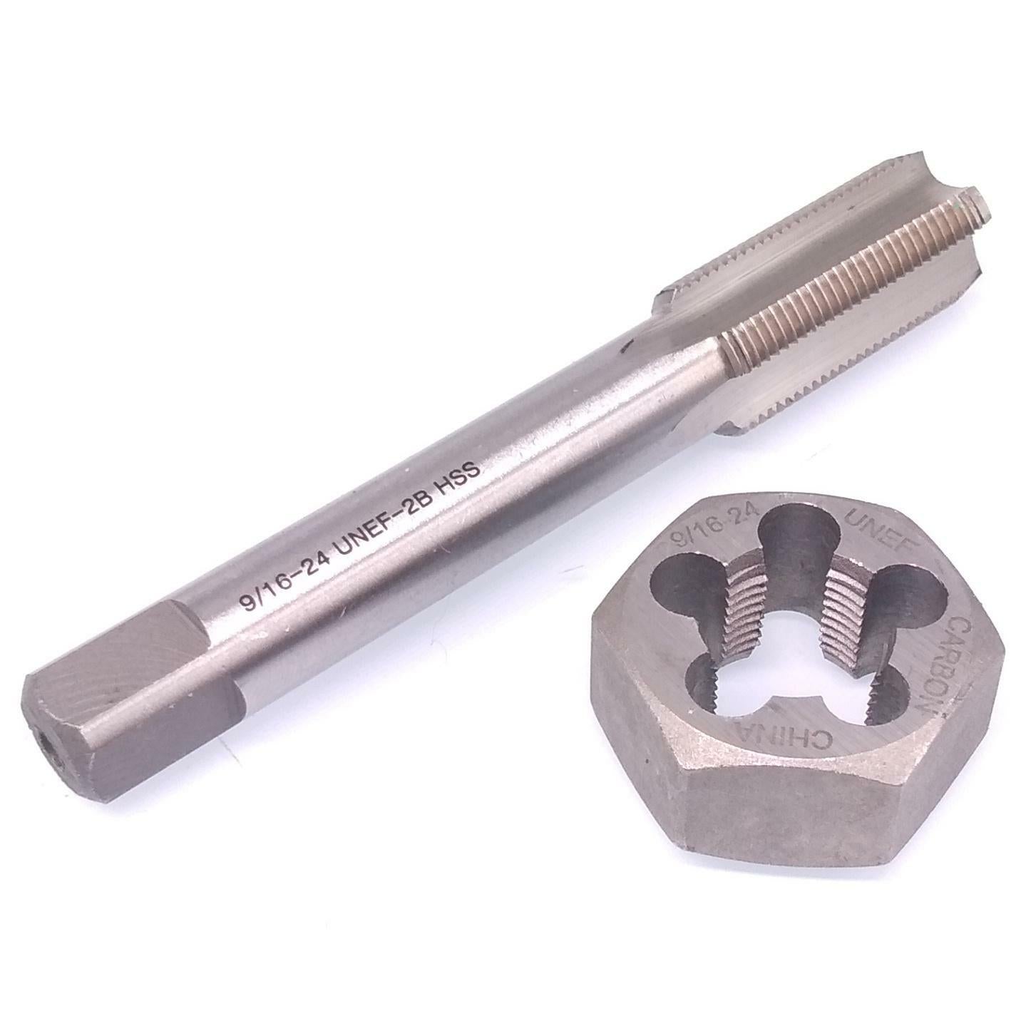US Stock HSS 9/16-24 Tap & 9/16-24 Hexagon Die Thread Right Hand Set
