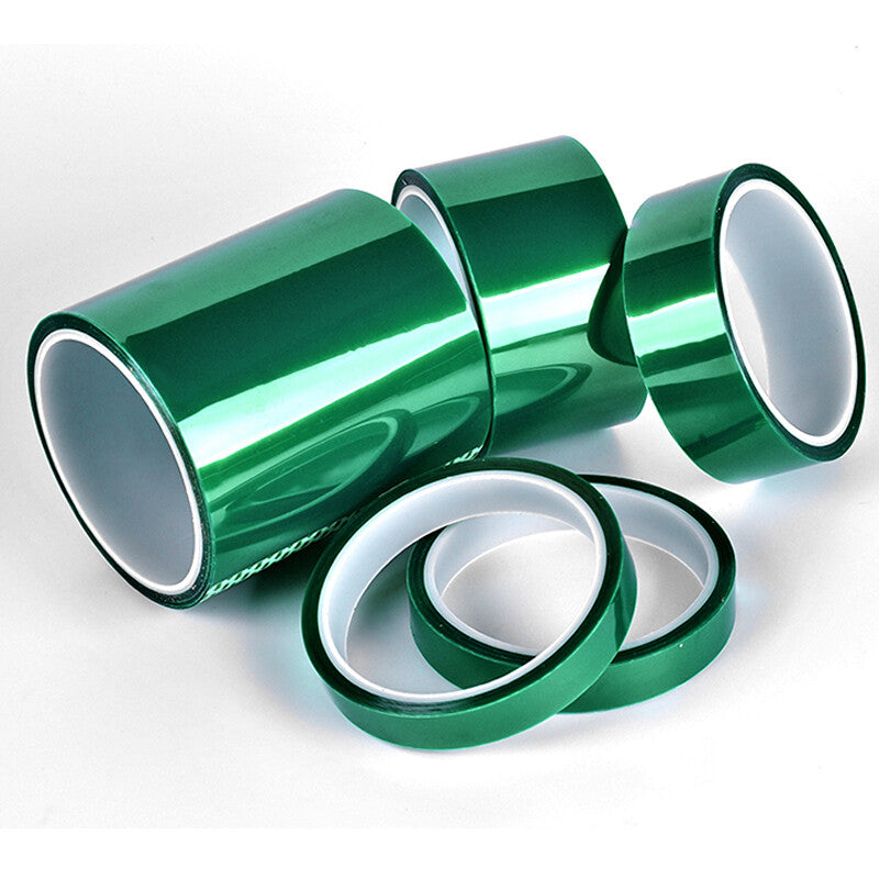 5 Roll Heat Resistant PET Green Tape High Temperature 33m(100ft)/Roll Width 50mm