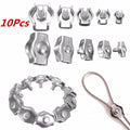 US Stock 10pcs 2mm 304/A2 Stainless Steel Wire Rope Simple Grip Cable Clamp