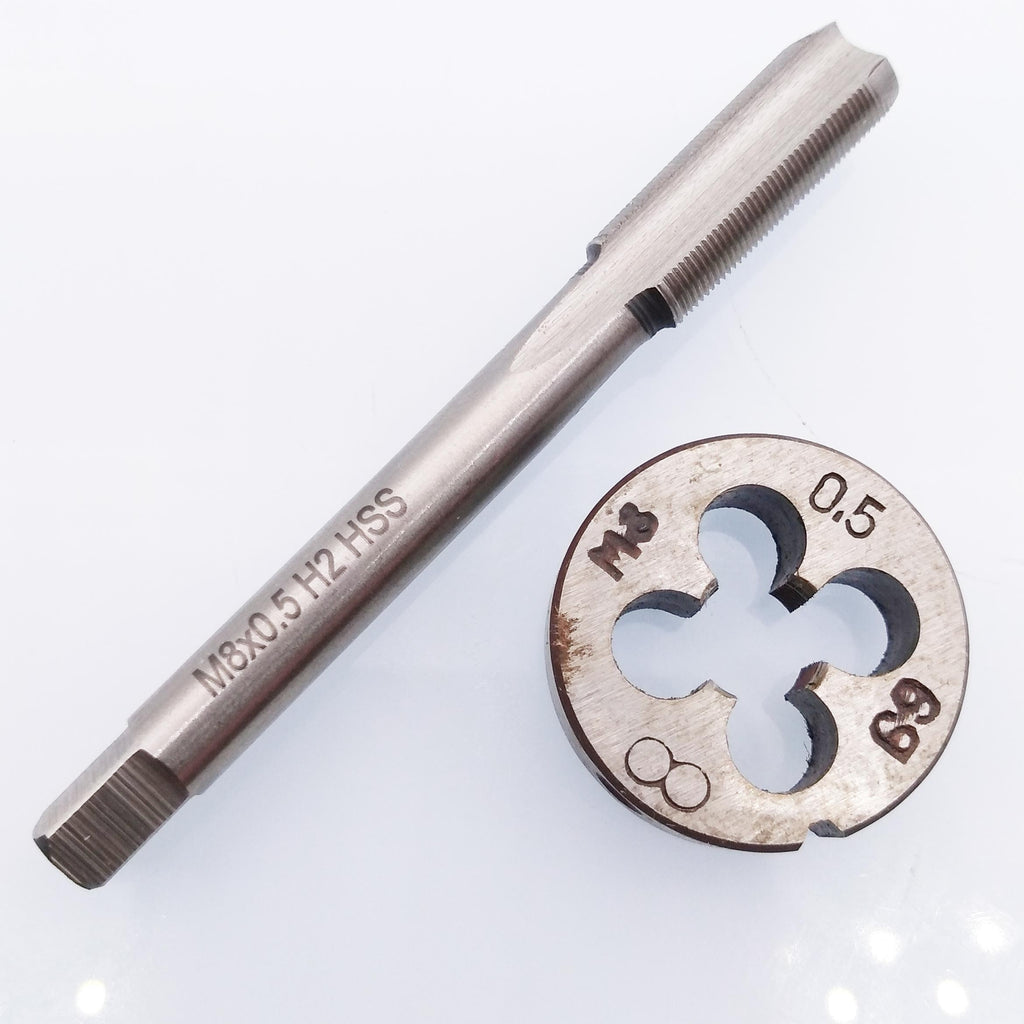 US Stock HSS M8 x 0.5mm Tap & M8 x 0.5mm Die Metric Thread Right Hand