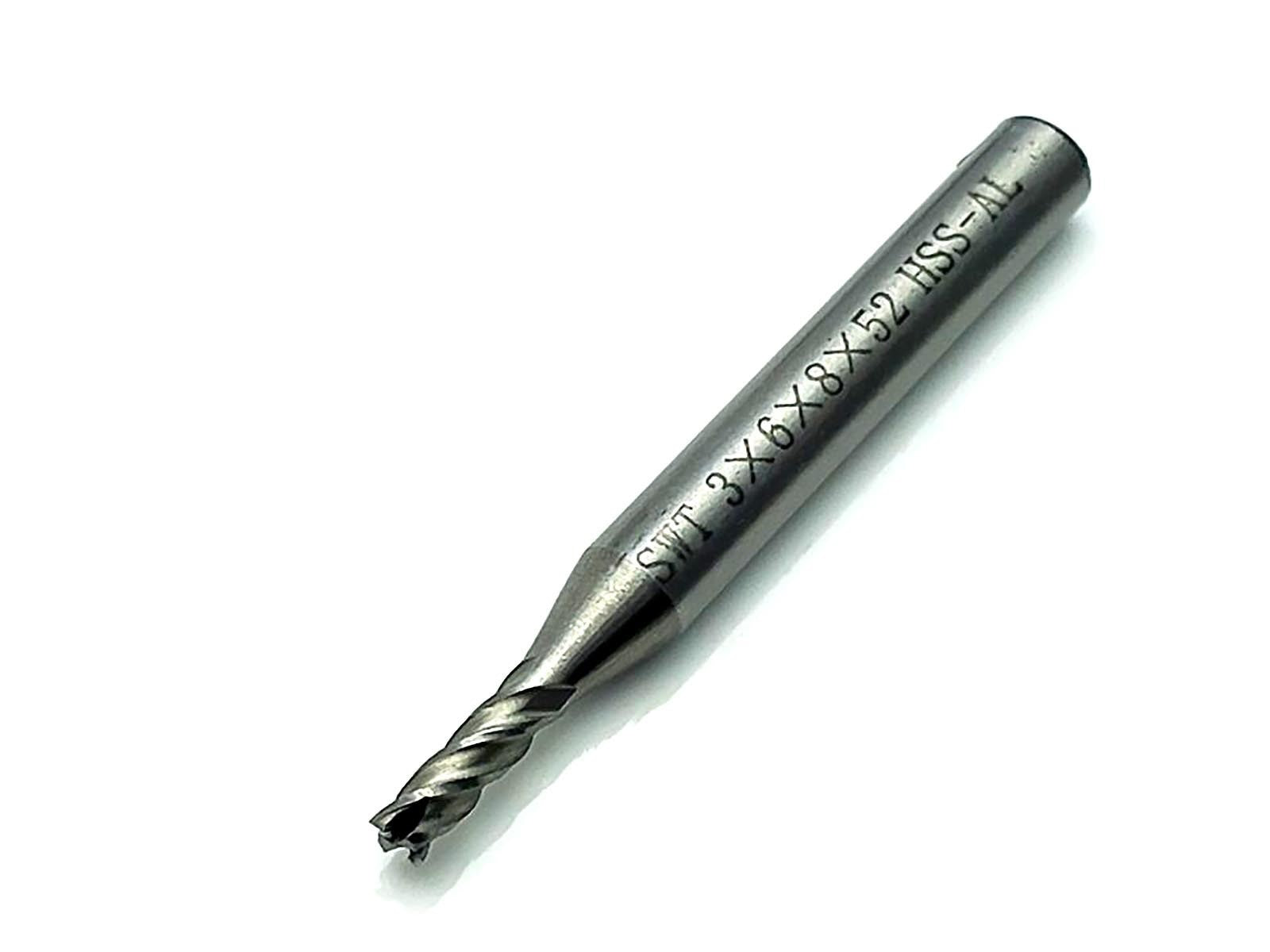 US Stock 3pcs 3mm Four 4 Flute HSS & Aluminium End Mill Cutter CNC Bit