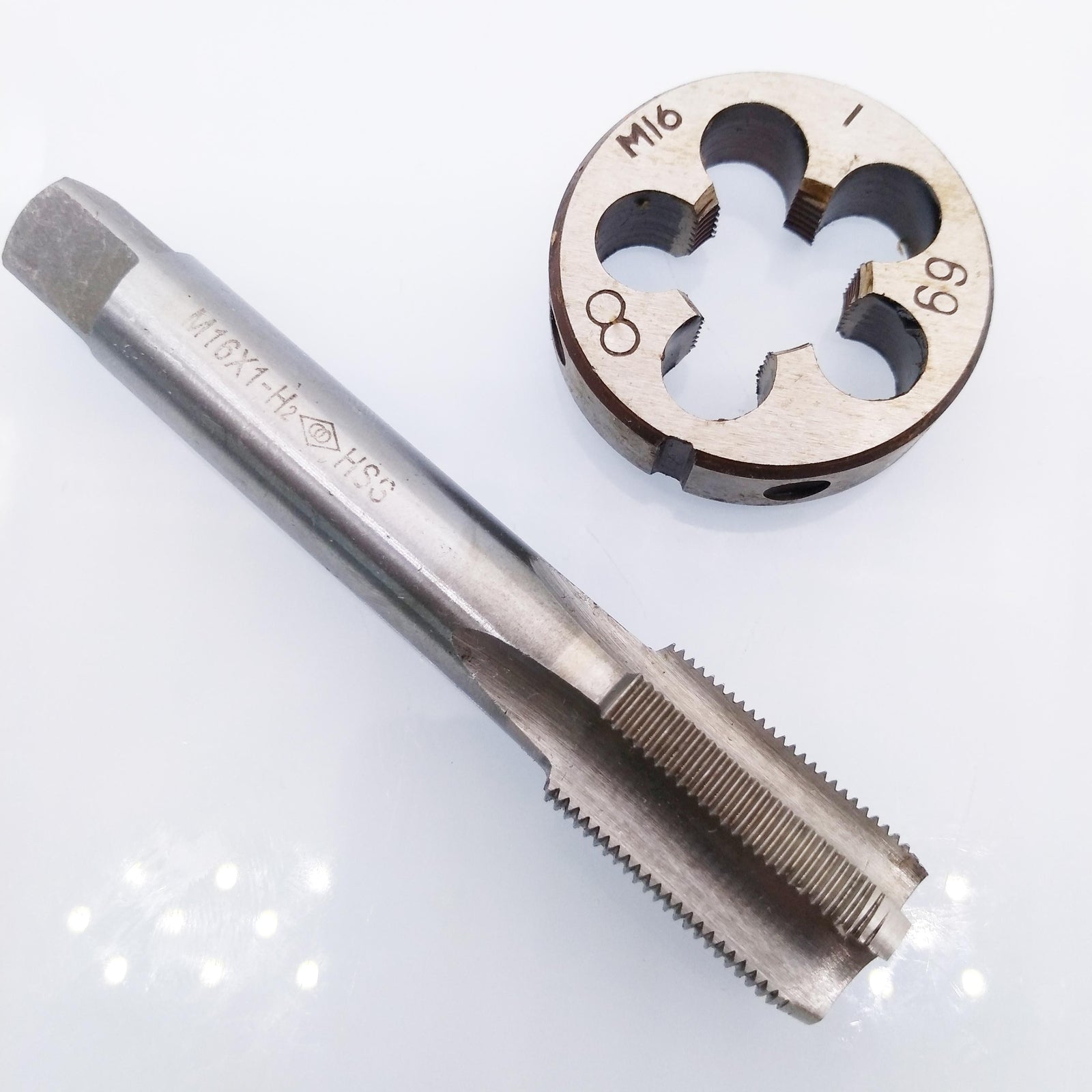 US Stock HSS M16 x 1mm Tap & M16 x 1.0mm Die Metric Thread Right Hand