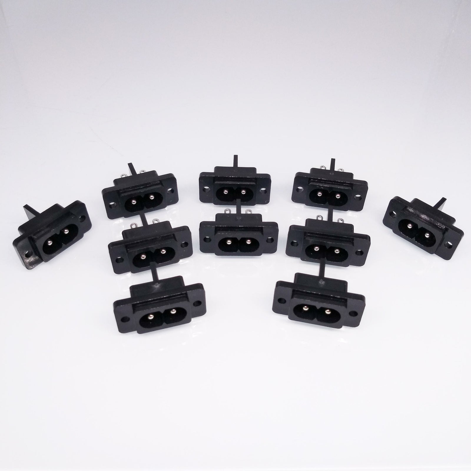 AU Stock 10x AC Power Socket AC 250V 2.5A IEC320 C8 2 Pins Screw Mount Inlet