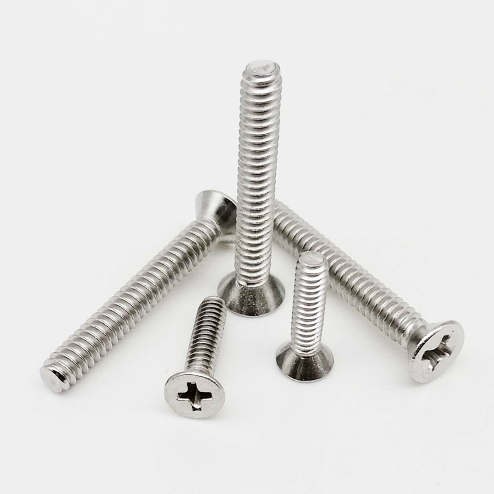 50pcs UNF 00#-90x 5mm Fine Thread Phillips Flat Countersunk Head Screw Bolt