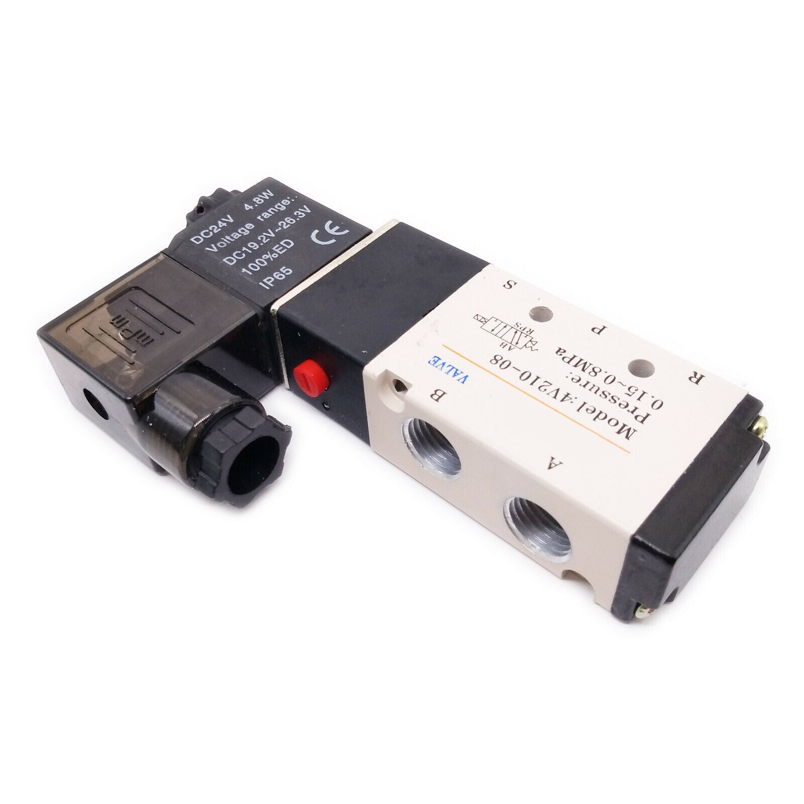 US Stock DC 24V Pneumatic Electric Solenoid Air Valve 5 Way 2 Position 4V210-08