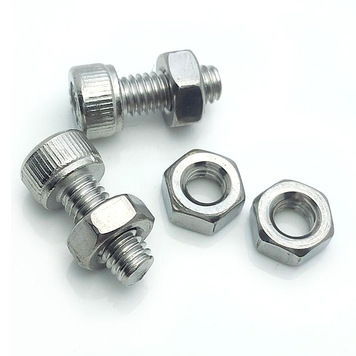 US Stock 50x M4 x 10mm Hex Socket Screw Bolt Knurling DIN912 Stainless Steel Nut