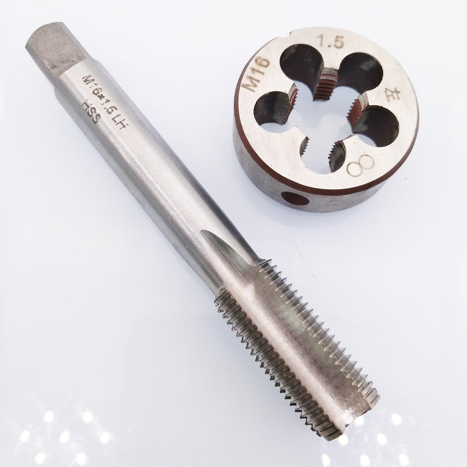 HSS M16 x 1.5mm Tap & M16 x 1.5mm Die Metric Thread Left Hand