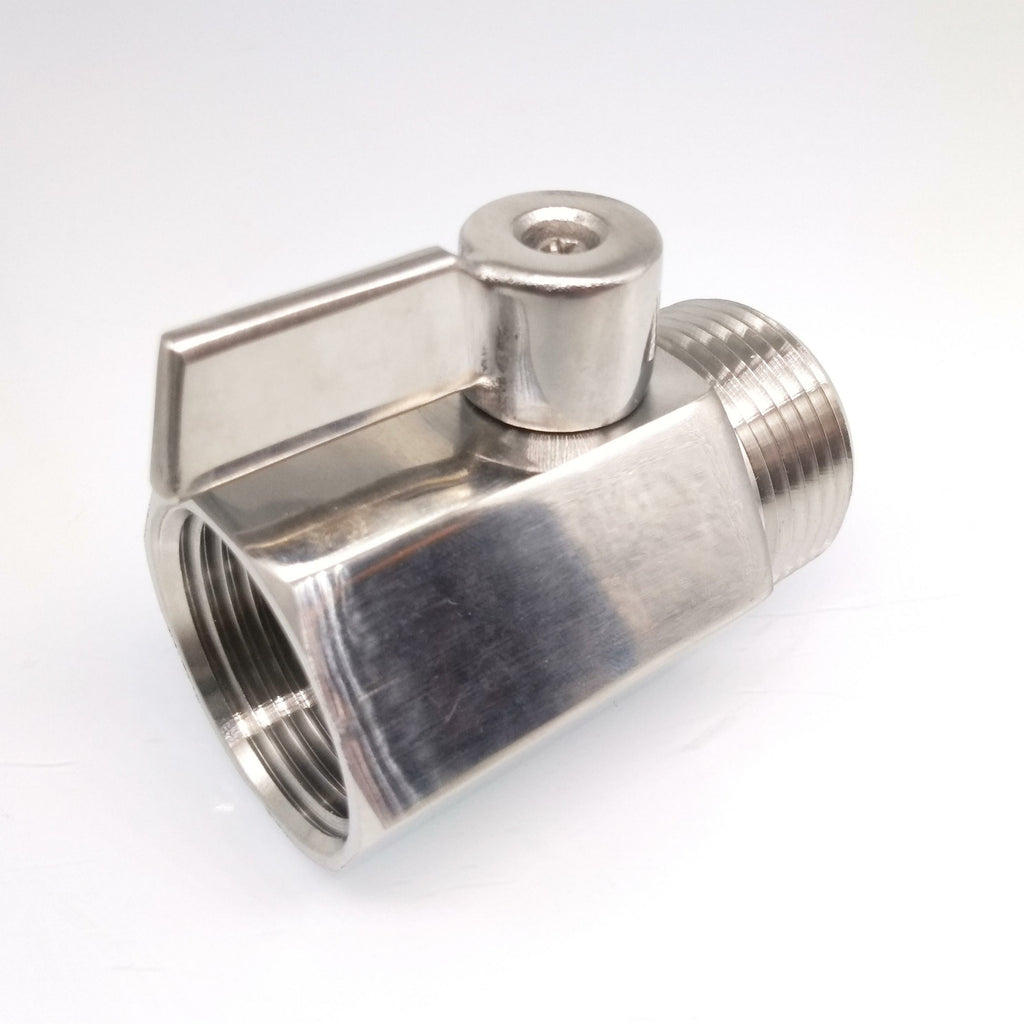 304 Stainless Steel Mini Ball Valve With Handle Female x Male NPT Thread 1''
