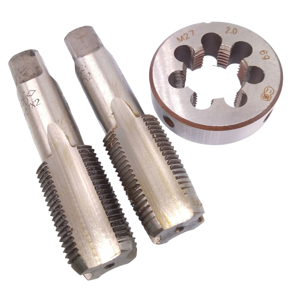 HSS M27 x 2mm Taper & Plug Tap & M27 x 2mm Die Metric Thread Right Hand