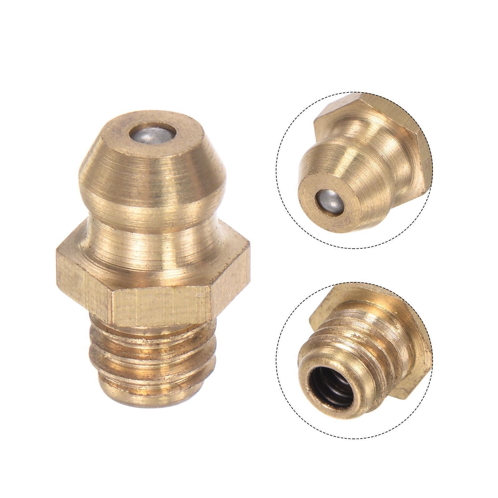 10pcs Brass Straight Lubrication Nipple M6x1mm Hydraulic Grease Accessories