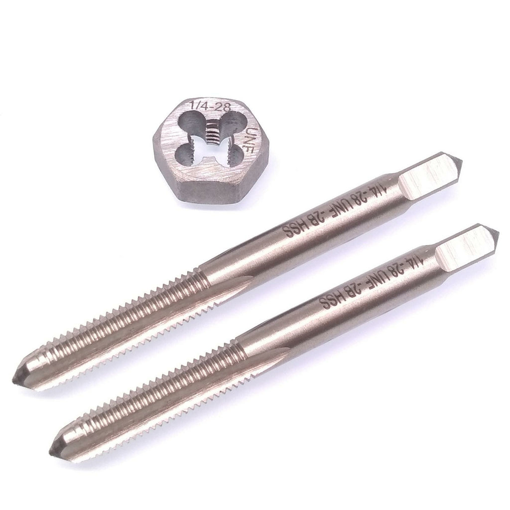 HSS 1/4-28 Taper & Plug Tap & 1/4-28 Hexagon Die Thread Right Hand Set