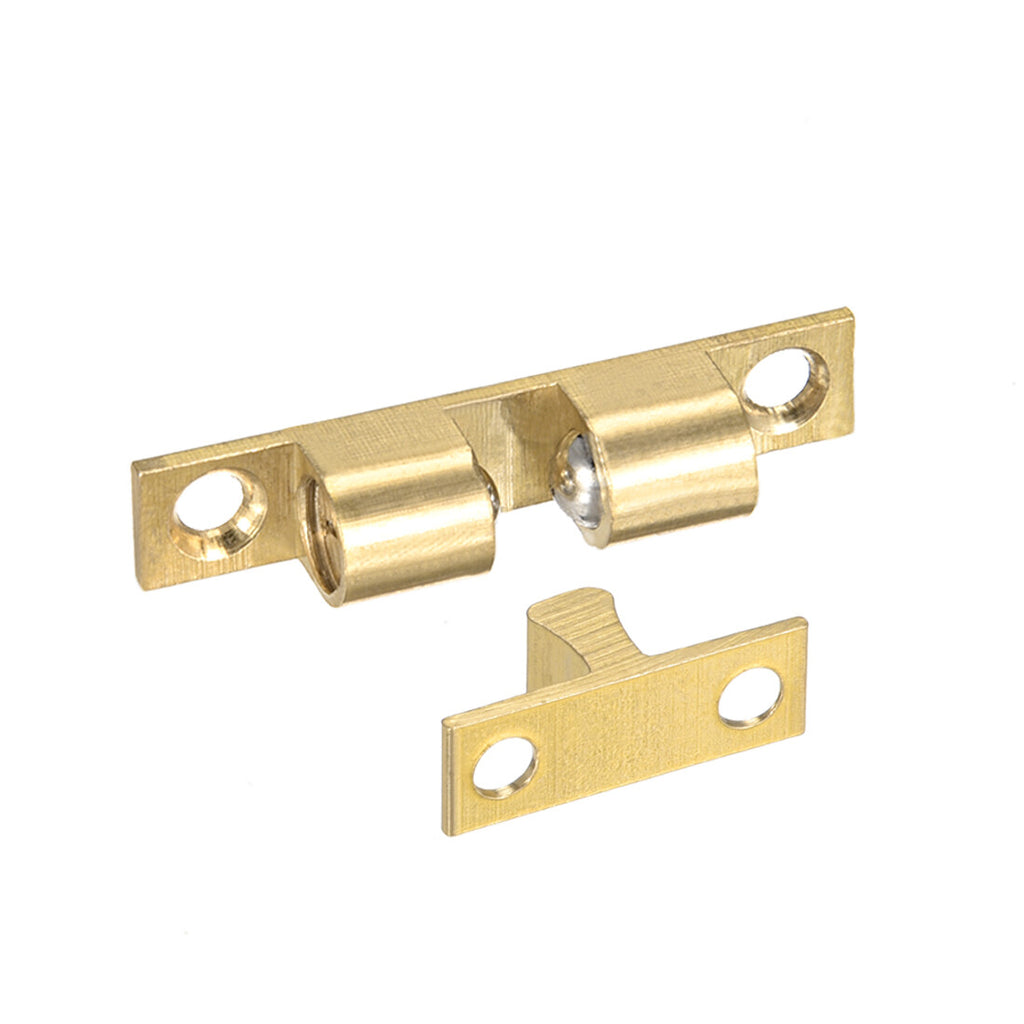 2pcs Cabinet Door Closet Brass Double Ball Catch Tension Latch 42mm Length