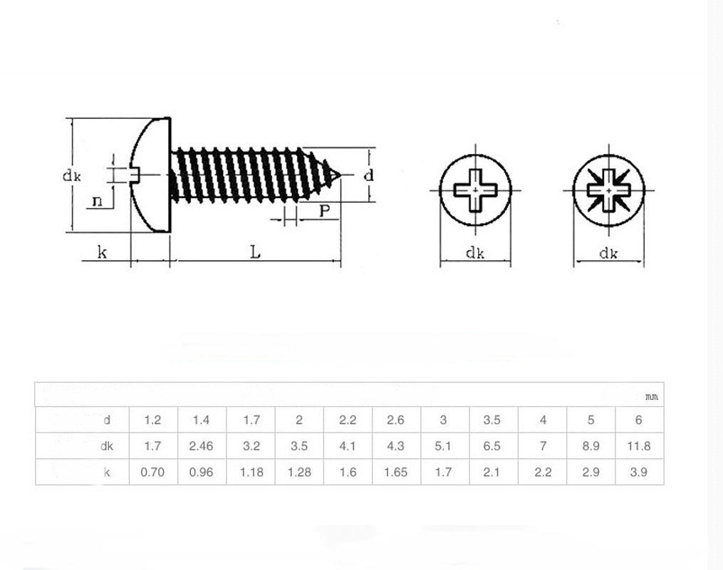 US Stock 50pcs M2 x 8mm Phillip Cross Pan Head Self Tapping Screws