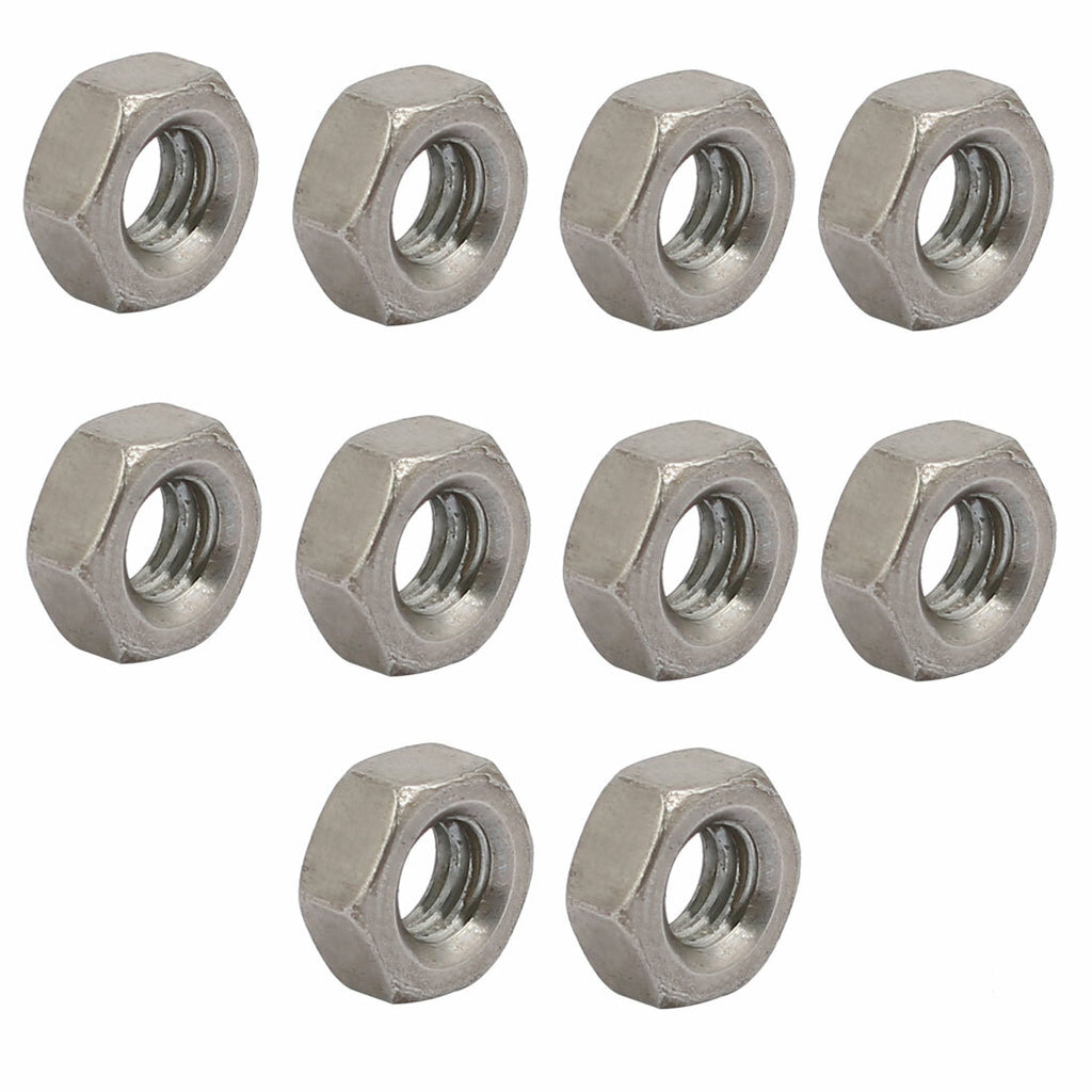 10pcs 5/32"-32 BSW Thread 304 Stainless Steel Hex Nut Fastener Silver Tone