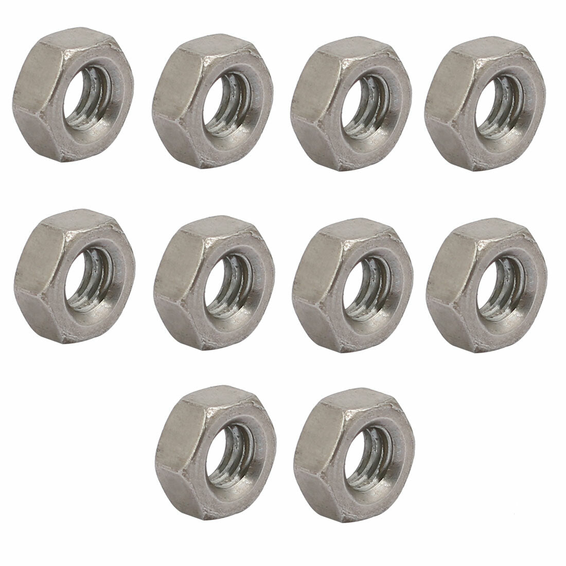 10pcs 5/32"-32 BSW Thread 304 Stainless Steel Hex Nut Fastener Silver Tone