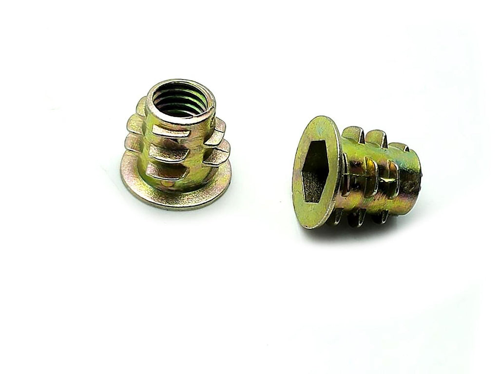 US Stock 20x M6 x 10mm Furniture Hex Drive Flat Head Nuts Screws For Wood Insert