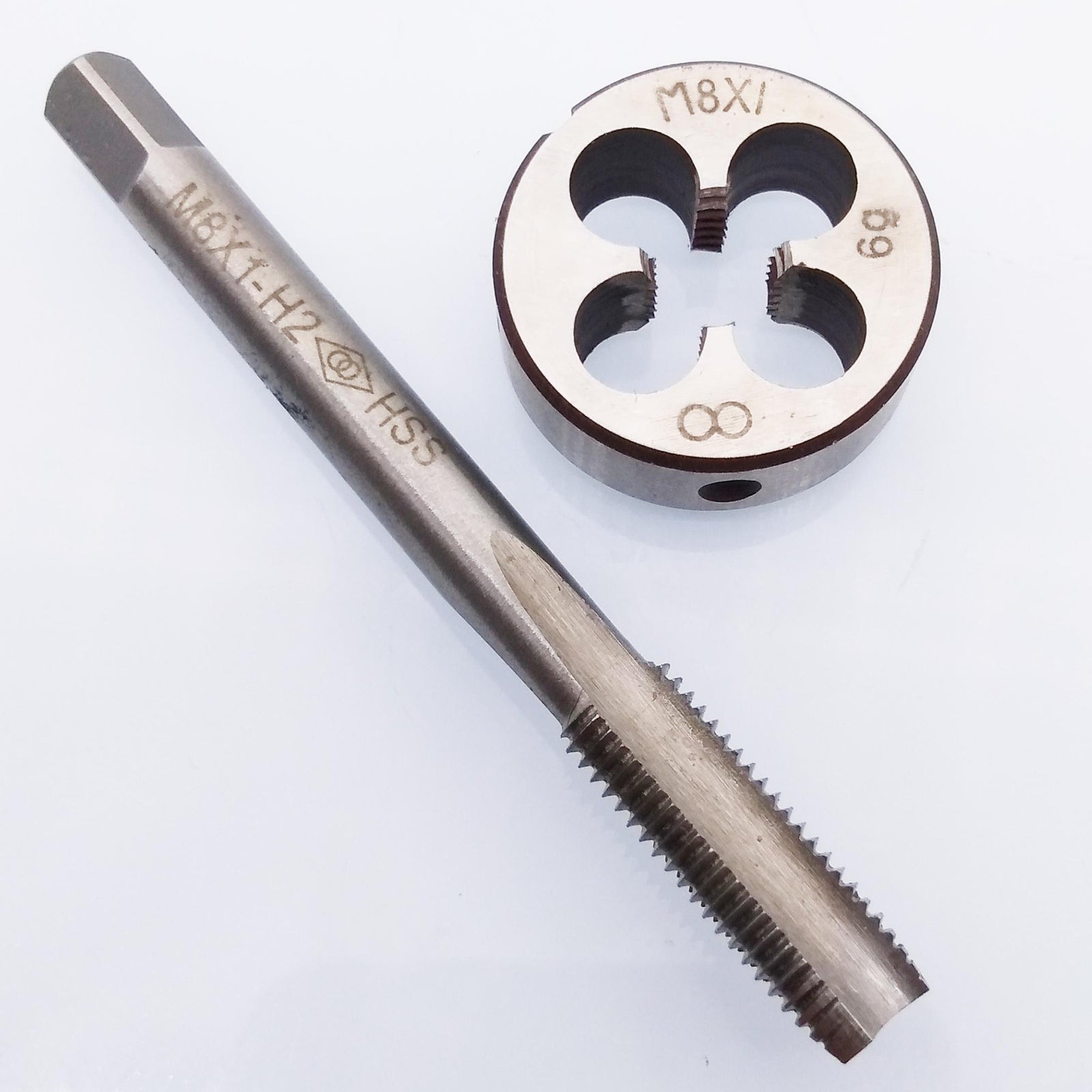 HSS M8 x 1mm Tap & M8 x 1.0mm Die Metric Thread Right Hand