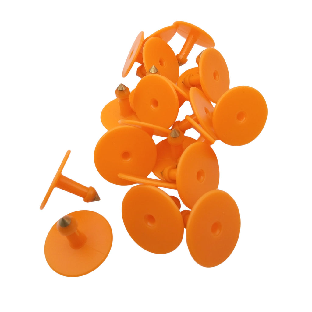 US Stock 100x Orange 001-100 Number Plastic Livestock Ear Tag 3" x 2.4" For Cow