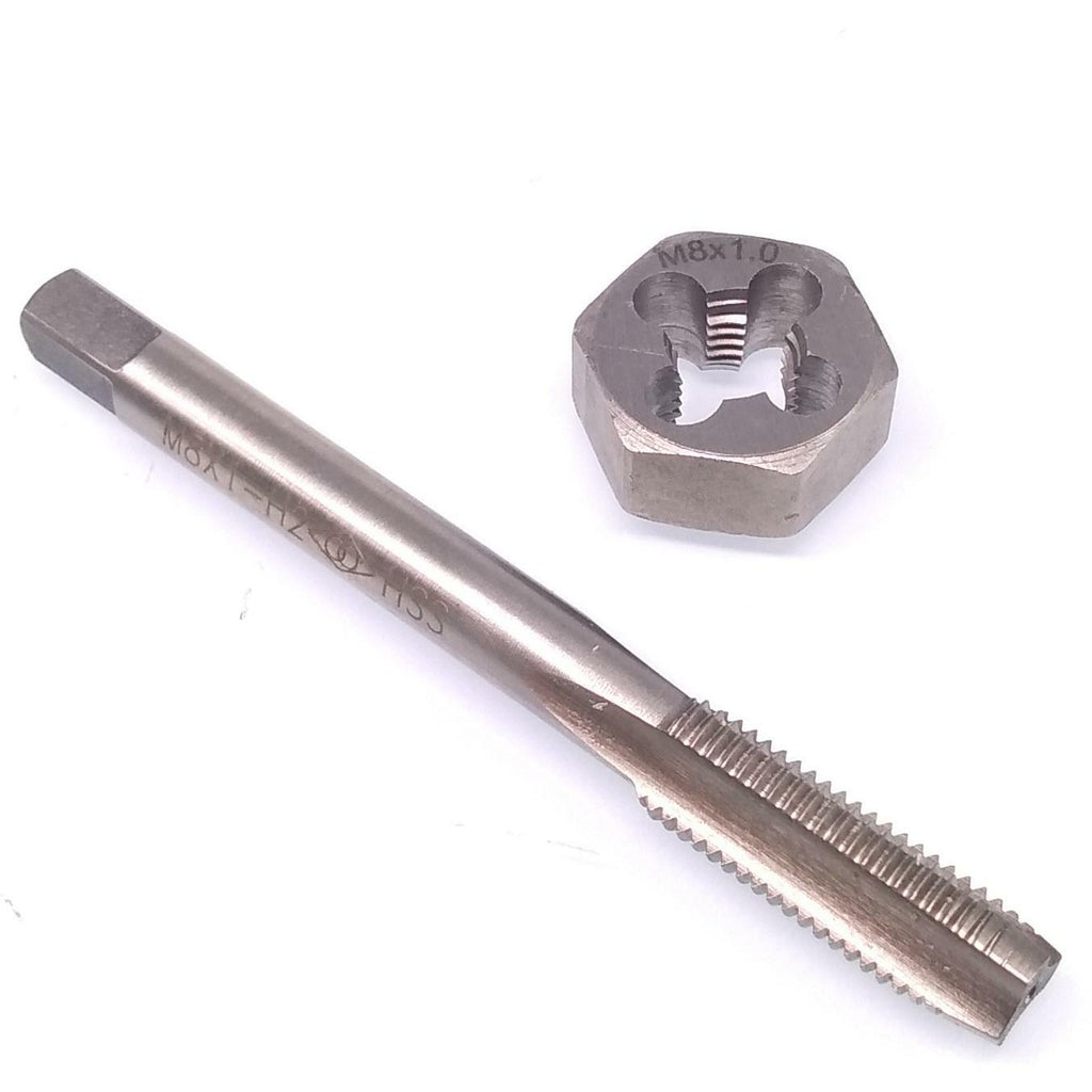 US Stock HSS M8 x 1mm Tap & M8 x 1mm Hexagon Die Metric Thread Right Hand Set